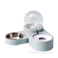 Cat Double Bowl Pet Dispensateur d'eau potable automatique